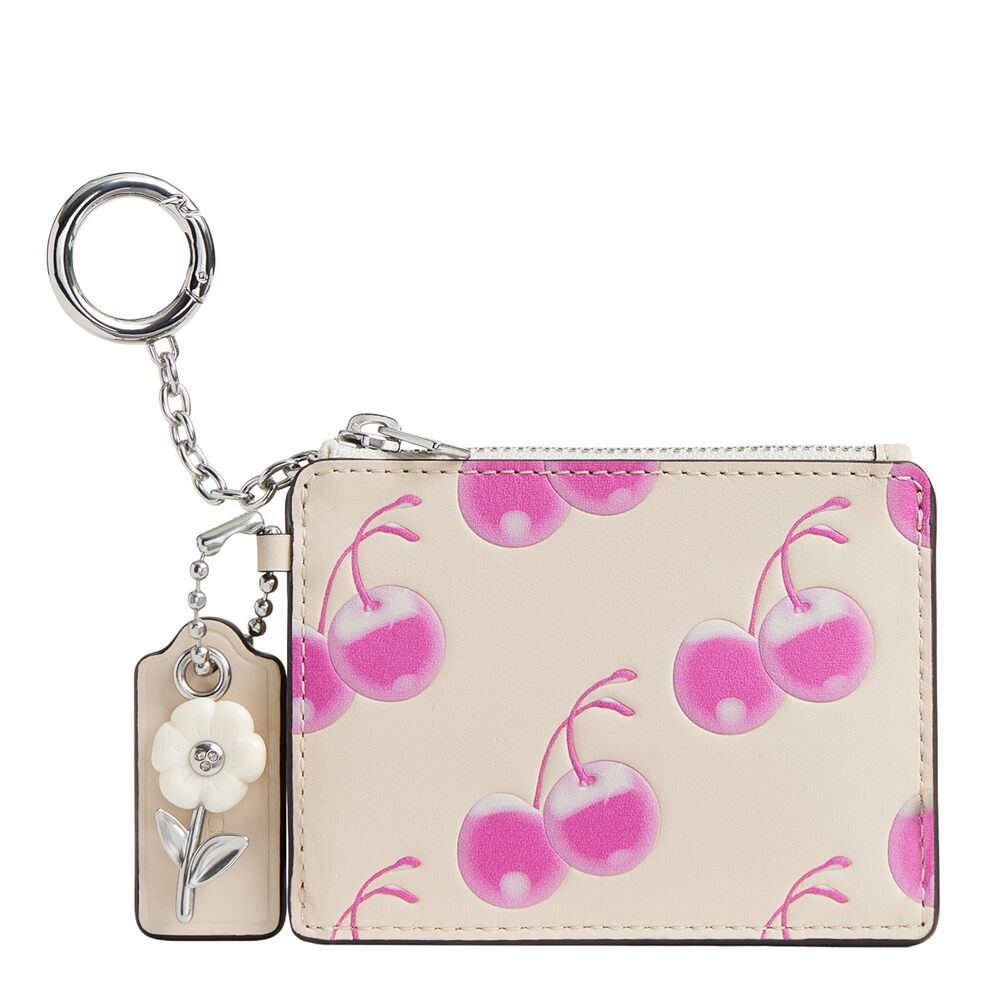 7516 The Summer I Turned Pretty Wavy Zip Card Case with Key Ring in Cherry